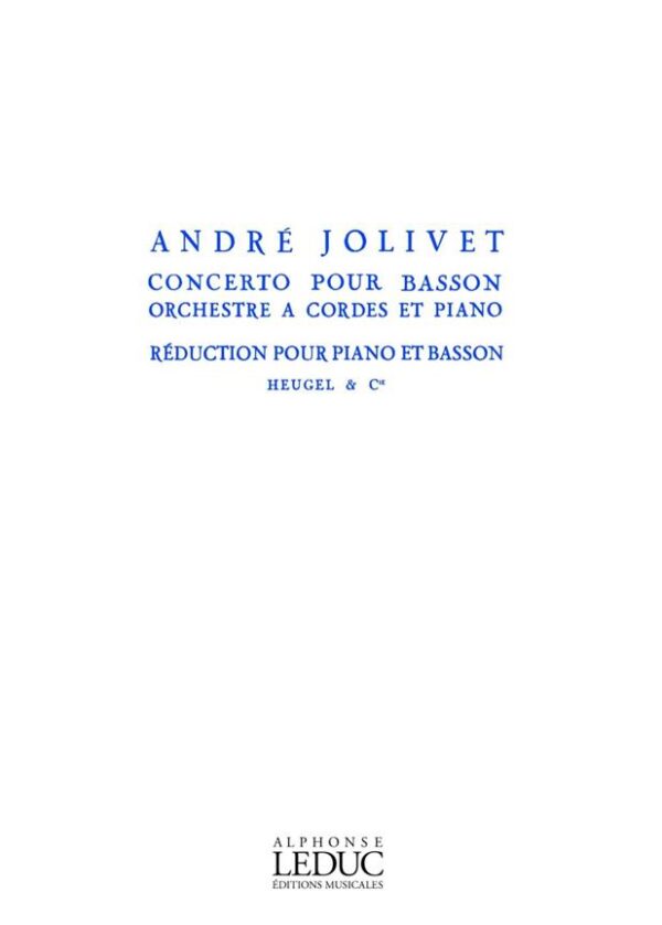 André Jolivet | Concerto pour basson  - piano reduction version | Heugel