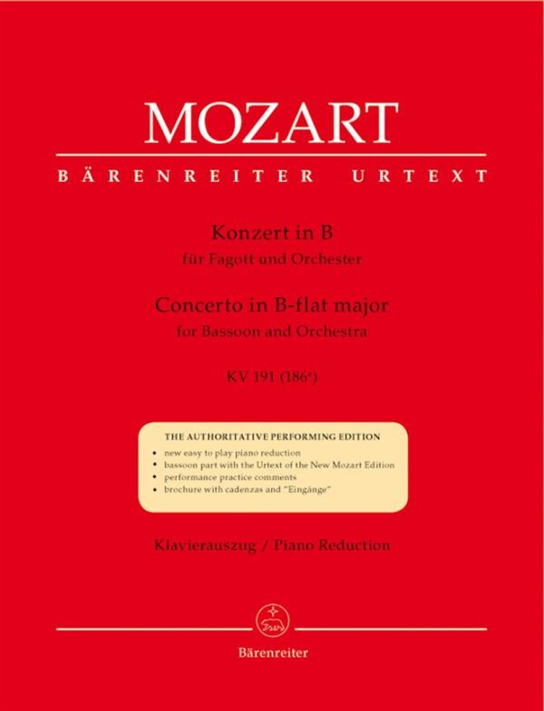 Wolfgang Amadeus Mozart | Konzert in B für Fagott und Orchester | Barenreiter